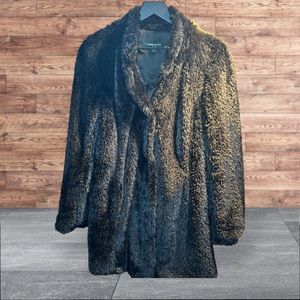 Kenneth Cole faux fur women gray coat SZ S